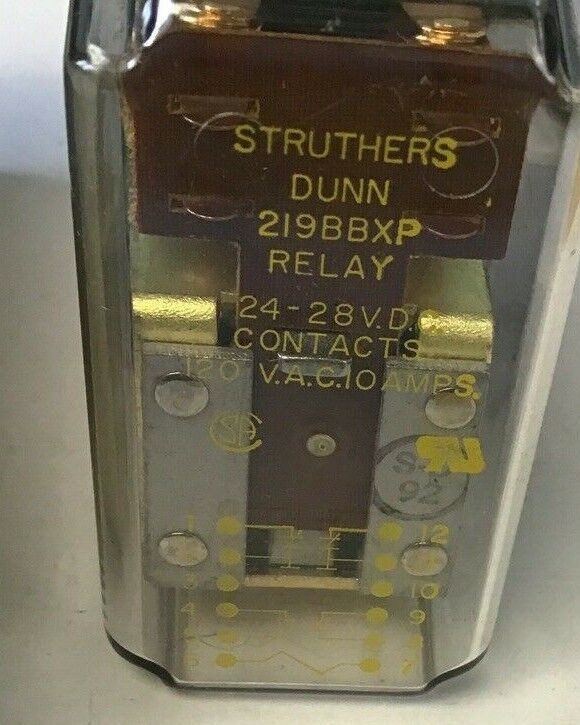 STRUTHERS-DUNN C219BBXP RELAY 24-28VDC CONT. DPDT&2 N.O.