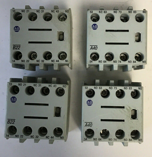 ALLEN-BRADLEY 100-F A40, Ser. B AUXILIARY CONTACT BLOCK ***LOTOF4***
