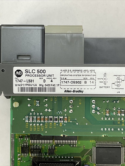 ALLEN BRADLEY 1747-L531 SER D PROC REV 4 1747-OS302 SER B FRN 14 PROCESSOR UNIT