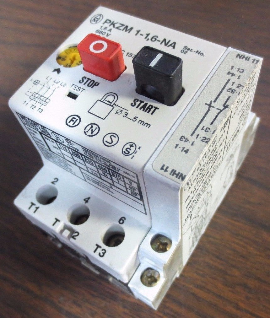 KLOCKNER MOELLER PKZM 1-1.6-NA MANUAL MOTOR STARTER - 1.6A, 660V