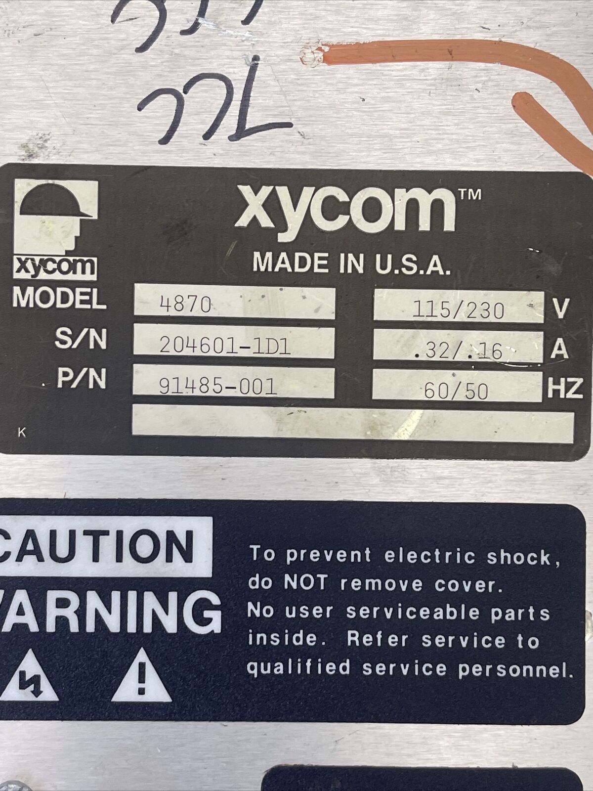 XYCOM 4870 OPERATOR INTERFACE PANEL 115/230VAC 0.32/0.16A