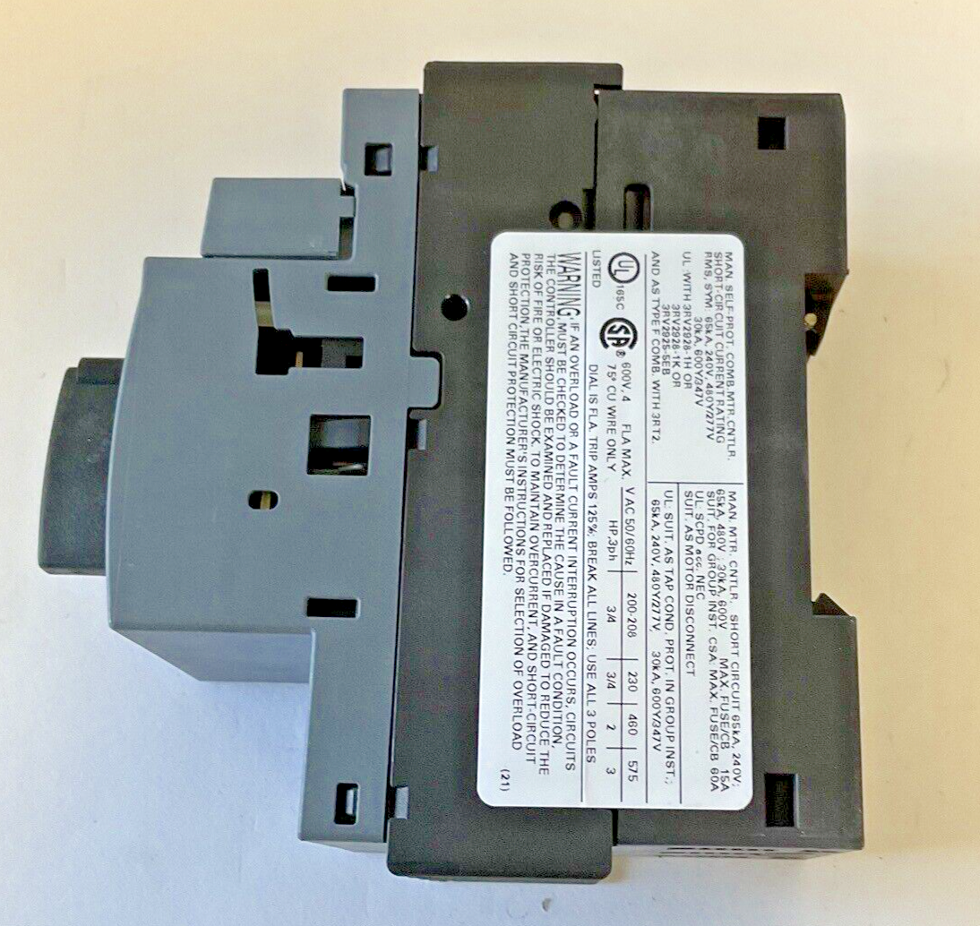 SIEMENS 3RV2011-1EA10 CONTACTOR 52A CLASS 10 50/60HZ