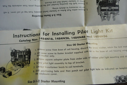 ALLEN-BRADLEY 1484 N26 PILOT LIGHT KIT - 220V - SIZES 00-0-1-2-3-4 - NEW SURPLUS