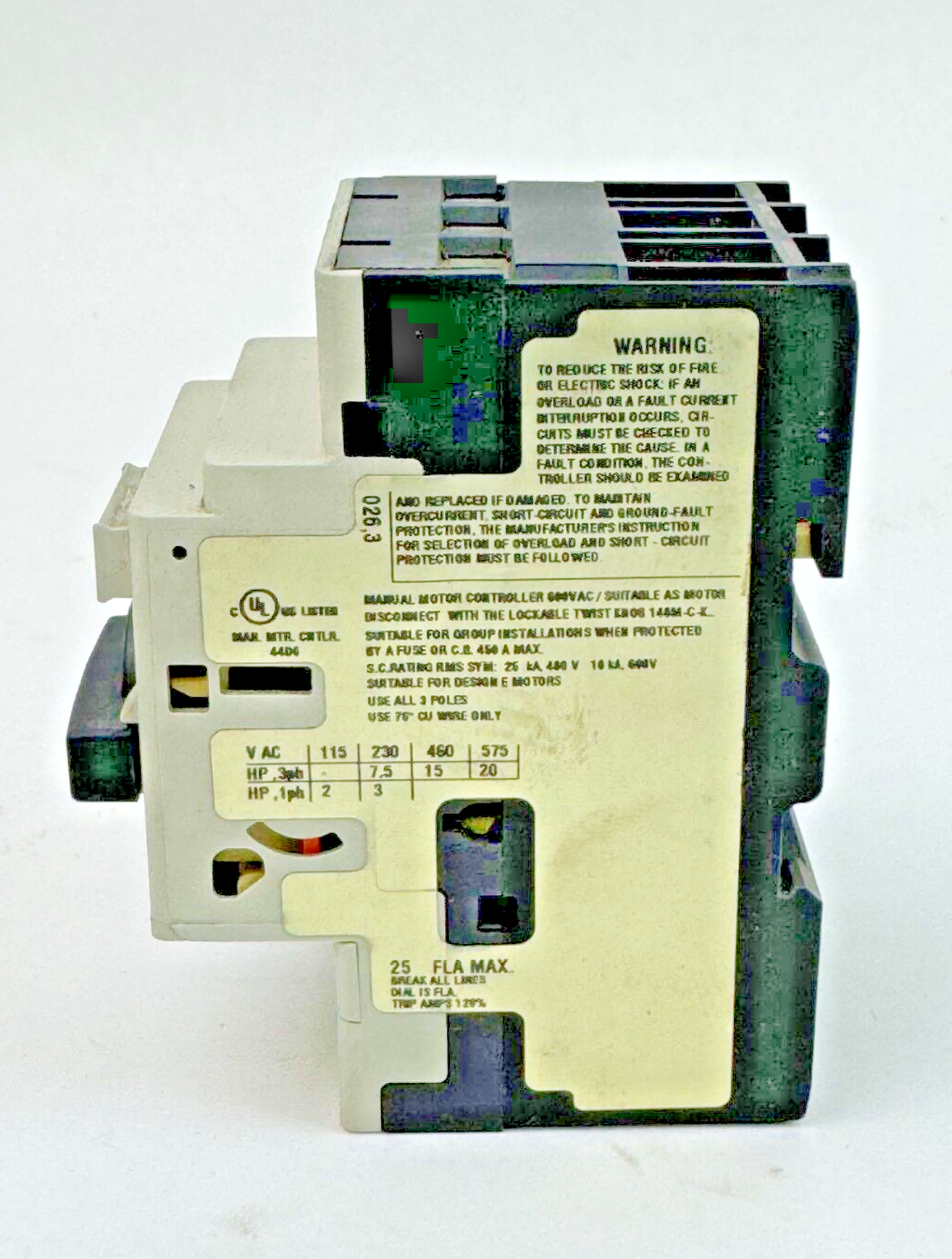 ALLEN-BRADLEY - 140M-C2E-C25 SER. C - MANUAL MOTOR PROTECTOR - 18 A - 25 A