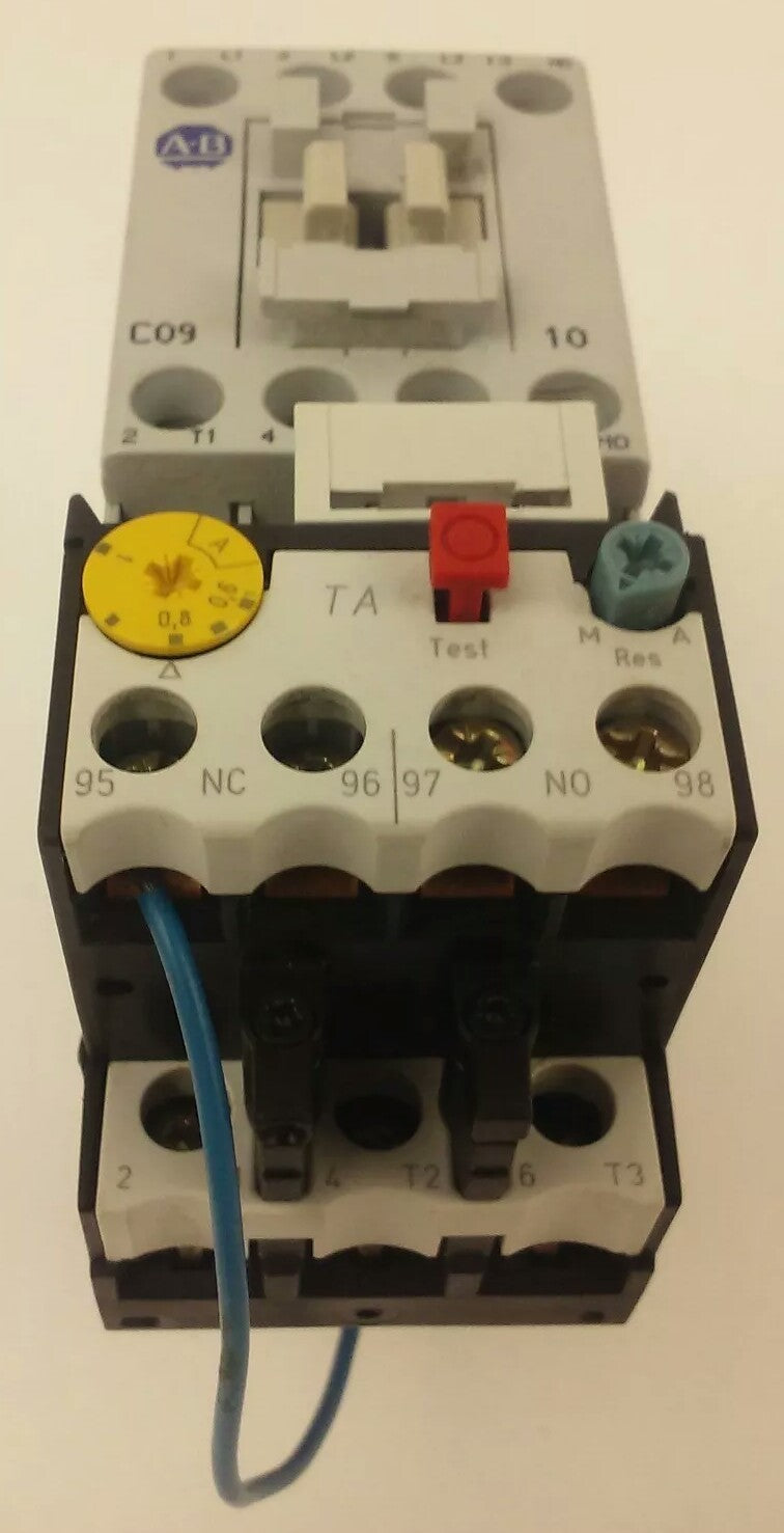 ALLEN BRADLEY 100-C09D*10 SER. A,CONTACTOR,3PH,600V,25A,24VDC COIL ,W/ 193-TAB10