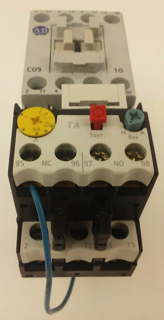 ALLEN BRADLEY 100-C09D*10 SER. A,CONTACTOR,3PH,600V,25A,24VDC COIL ,W/ 193-TAB10