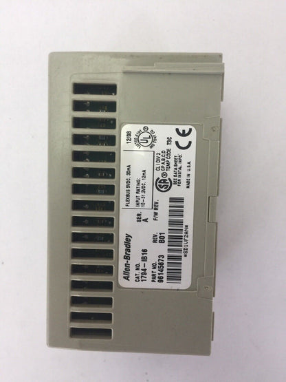 ALLEN BRADLEY 1794-IB16 24VDC SINK INPUT MODULE SER A REV B01