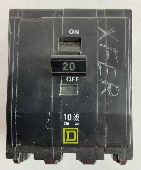 SQUARE D QOB3205237 BOLT-ON CIRCUIT BREAKER 20AMP 3POLE 240VAC