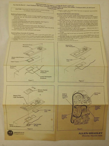 ALLEN BRADLEY 599-PL02D SER. A, PILOT LIGHT W/ RED LENS, SIZES 0-1-2, 120V- 60HZ