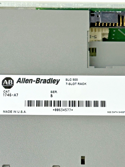 ALLEN BRADLEY - 1746-P2 SER. C -POWER SUPPLY W/ 7 SLOT RACK 1746-A7 SER. B