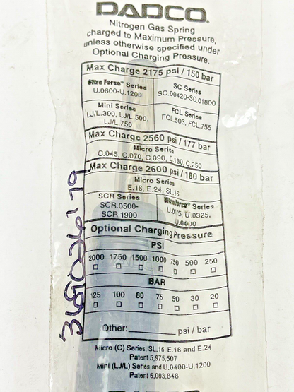DADCO - C.180.050 - NITROGEN GAS SPRING - 2175 PSI - 150 BAR - ULTRA FORCE