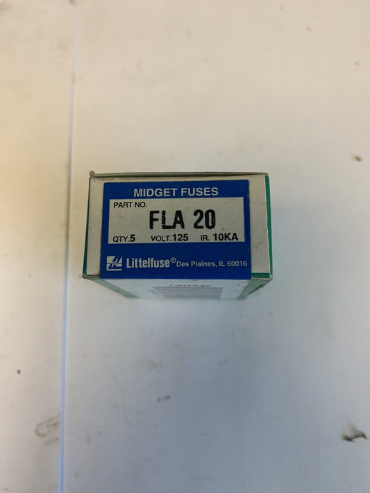 Littlelfuse FLA20 20A 125V Midget Fuse "Lot of 5"