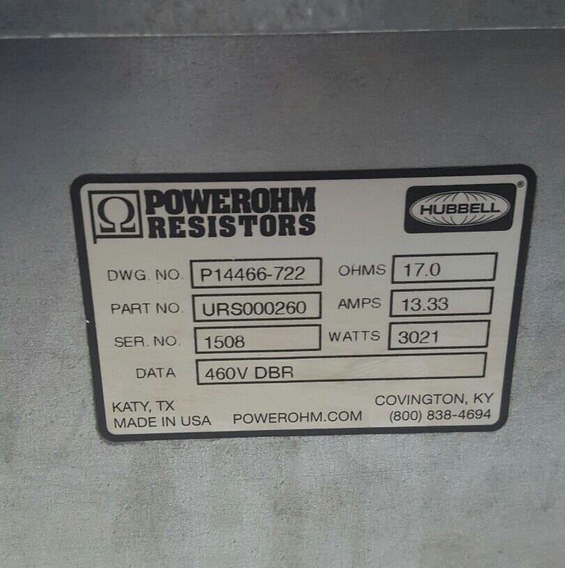 POWEROHM RESISTORS URS000260 460V 13.33A OHMS 17.0