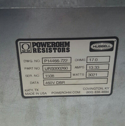 POWEROHM RESISTORS URS000260 460V 13.33A OHMS 17.0