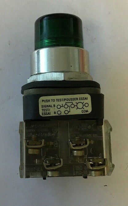 ALLEN-BRADLEY 800T-QT24  SER. T GREEN PUSHBUTTON SWITCH 24VAC/DC #757 LAMP
