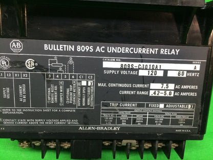 ALLEN BRADLEY 809S-CB010A1 SER. A AC UNDERCURRENT RELAY