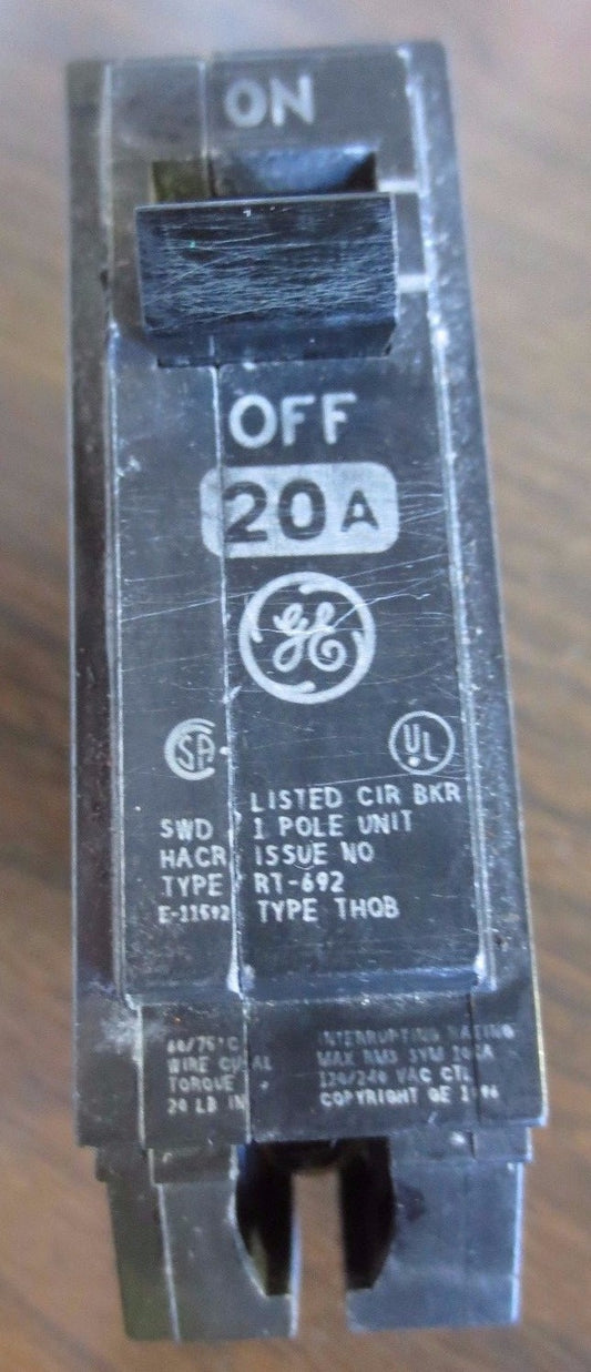 GE 1-POLE BOLT-ON CIRCUIT BREAKER THQB1120 20A ****LOTOF 5****