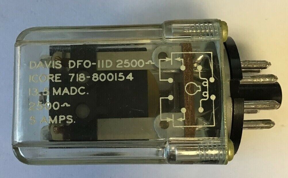 DAVIS DFO-11D 2500 RELAY 718800154 13.5 MADC 5A