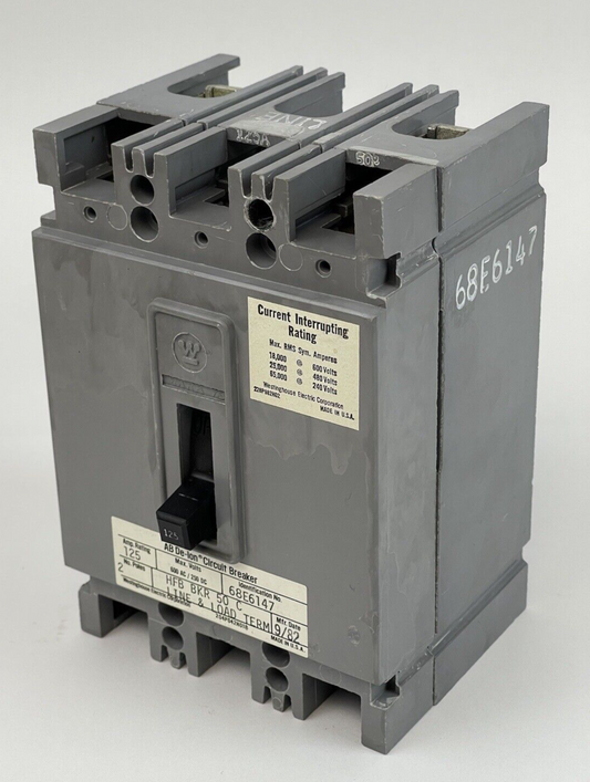 WESTINGHOUSE- HFB2125 - CIRCUIT BREAKER - 2P, 125A, 50C, 600 V AC, 250 V DC