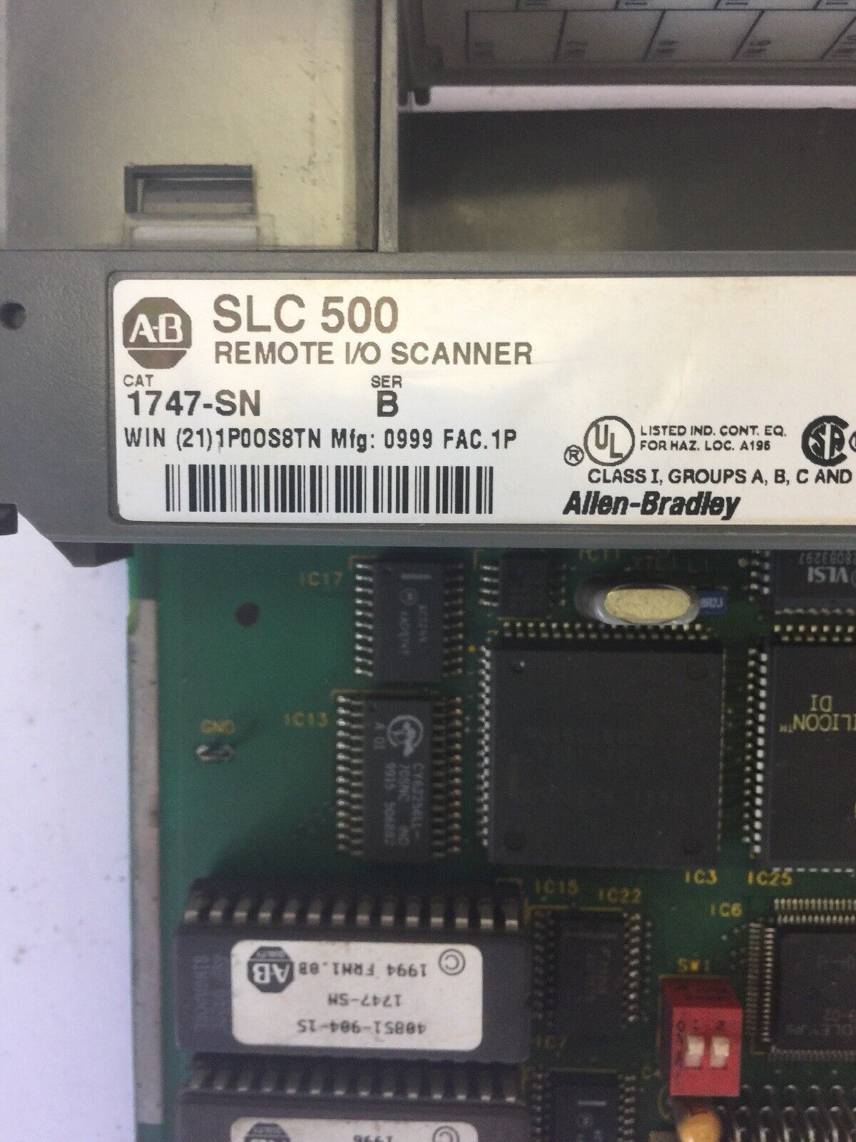 ALLEN BRADLEY 1747-SN REMOTE I/O SCANNER SER B FRN 1.0B