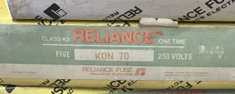 RELIANCE KON 70 ONE TIME FUSE K5 250V ***LOTOF5***