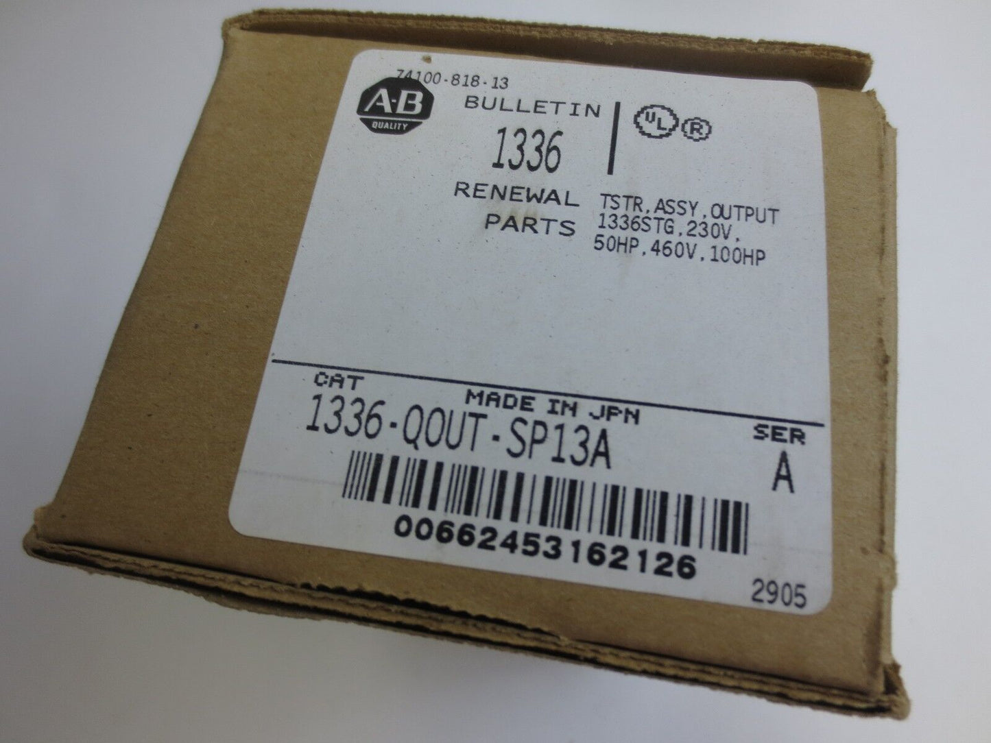 ALLEN-BRADLEY 1336-QOUT-SP13A TSTR ASSY OUTPUT 1336STG / 74100-81813 NEW SURPLUS