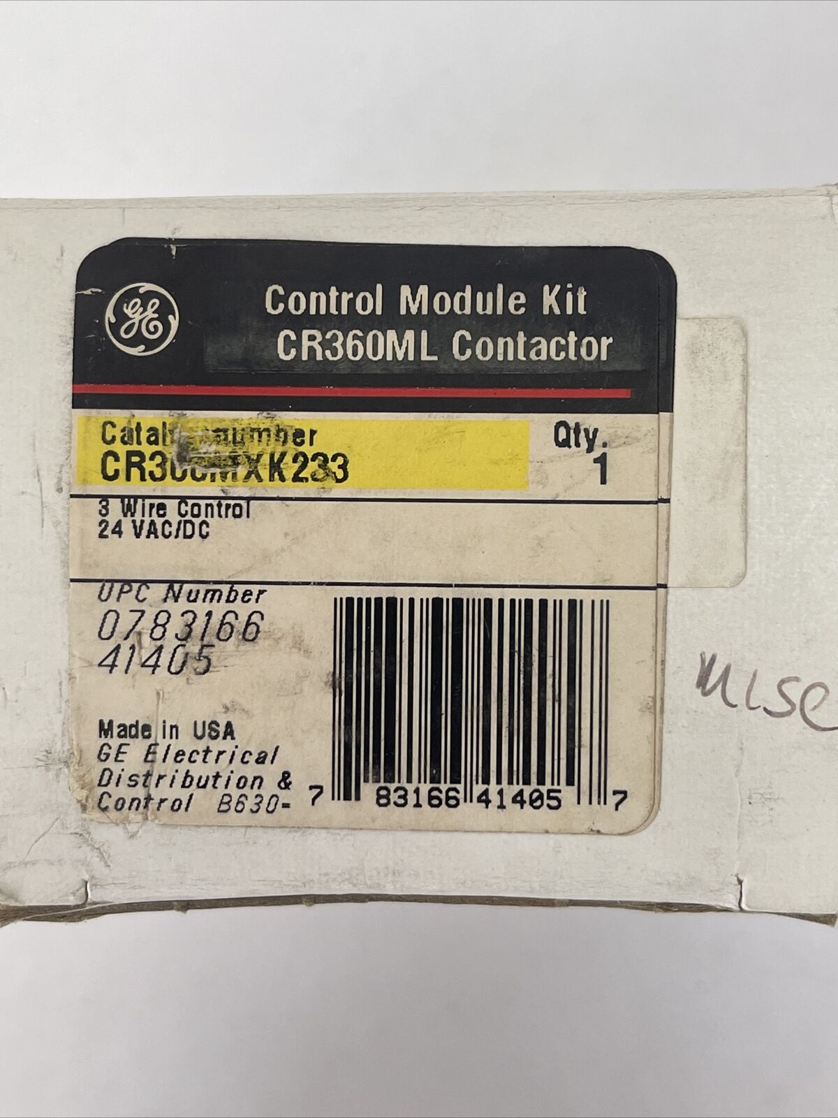 GE CR360MXK233 CONTROL MODULE KIT CR360ML CONTACTOR 24 VAC/DC 3 WIRE CONTROL