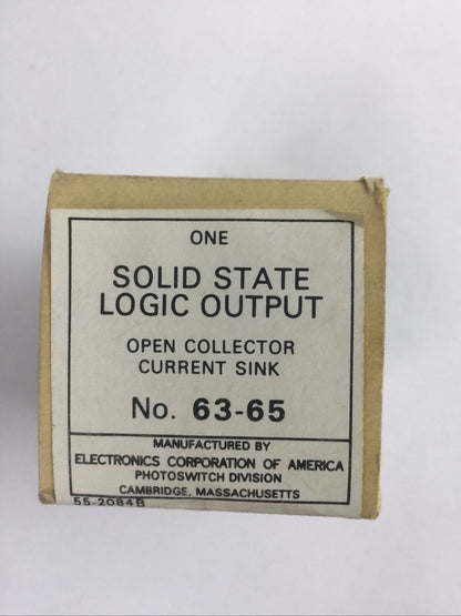 PHOTOSWITCH 63-65 SOLID STATE LOGIC OUTPUT OPEN COLLECTOR CURRENT SINK