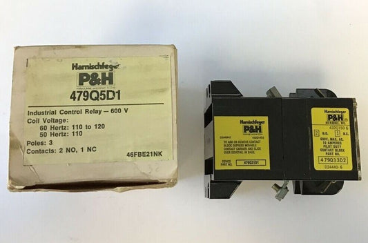 HARNISCHFEGER 479Q5D1 CONTROL RELAY 600V 3POLE 10A