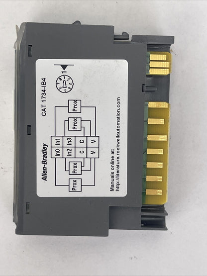 ALLEN BRADLEY 1734-IB4 SER D FW 3.022 INPUT MODULE BACKPLANE 5VDC 75mA INPUT 24V