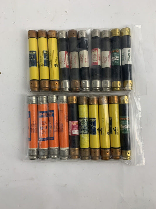 Lot of 10 Assorted 1 1/4A 600V Fuses