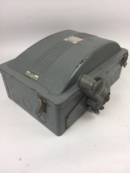 WESTINGHOUSE AHU363 HEAVY DUTY SAFETY SWITCH 600 VAC 100 AMP NEMA 1A