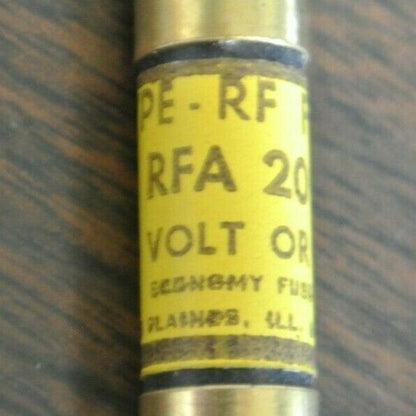 BOX of 10 / ECONOMY RFA20 TYPE RF FUSE / 20A / 130V / NEW SURPLUS