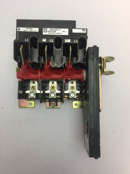 SQUARE D 9422TCN30 30A NON-FUSIBLE DISCONNECT SWITCH 600V AC/DC 9422A1