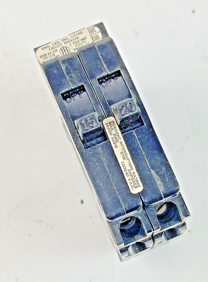 ITE *BOX OF 6* - QT1-1520 -DUAL UNIT CIRCUIT BREAKERS -15-20A/1 POLE/240 VAC-NEW