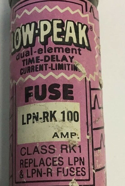 BUSSMANN LPN-RK 100 FUSE 100A CLASS RK1 250VAC DUAL ELEMENT  ***LOTOF5***