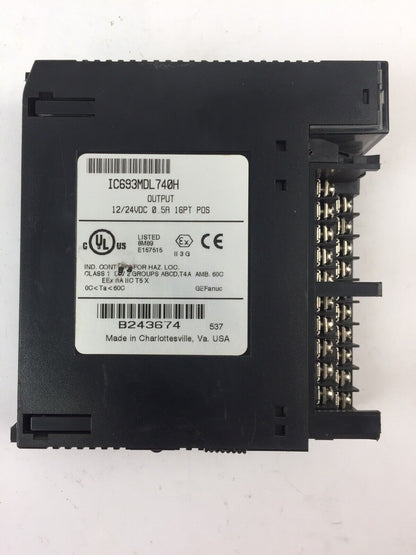 GE FANUC IC693MDL740H OUTPUT MODULE 12/24VDC 0.5A 16PT POS