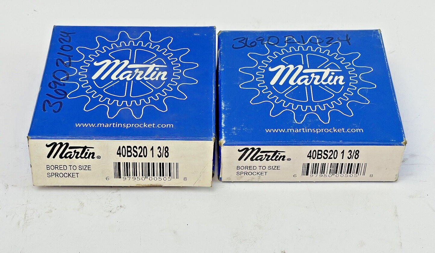 MARTIN - 40BS20 1 3/8 - *LOT OF 2* - SPROCKET - 40 PITCH, 3/8" BORE, 20 TEETH