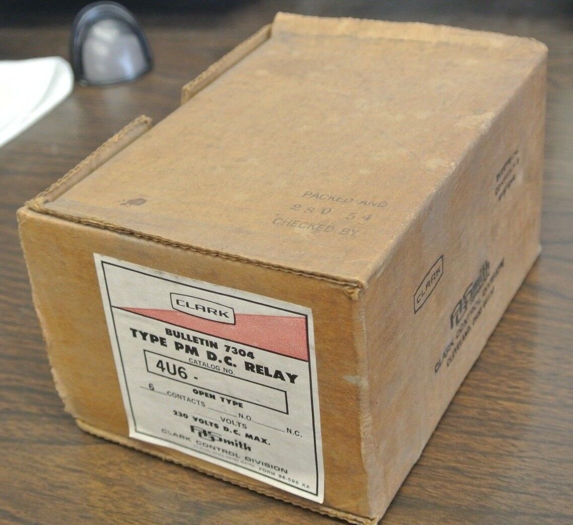 CLARK / SYLVANIA 7304 4U6 TYPE PM D.C. RELAY / 240V / 6 NO CONTACTS, NEW SURPLUS