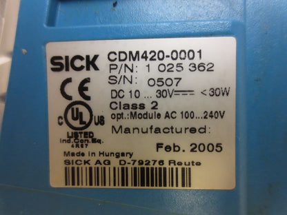 SICK CDM420-0001 BARCODE CONNECTION MODULE - 10-30VDC, 30W, CLASS 2 - 1 025 362