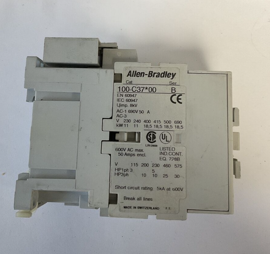 ALLEN BRADLEY 100-C37*00 CONTACTOR SER.B W/100-S SER.A W/100-FSC280 SER.A