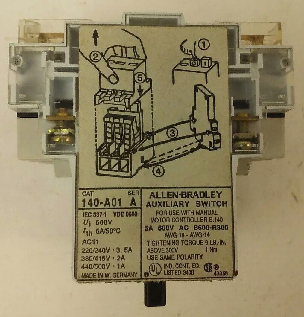 ALLEN BRADLEY 140-MN-0160, MANUEL MOTOR STARTER/ CIRCUIT BREAKER, 3PH, 600V,1.6A