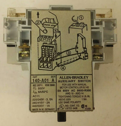 ALLEN BRADLEY 140-MN-0160, MANUEL MOTOR STARTER/ CIRCUIT BREAKER, 3PH, 600V,1.6A