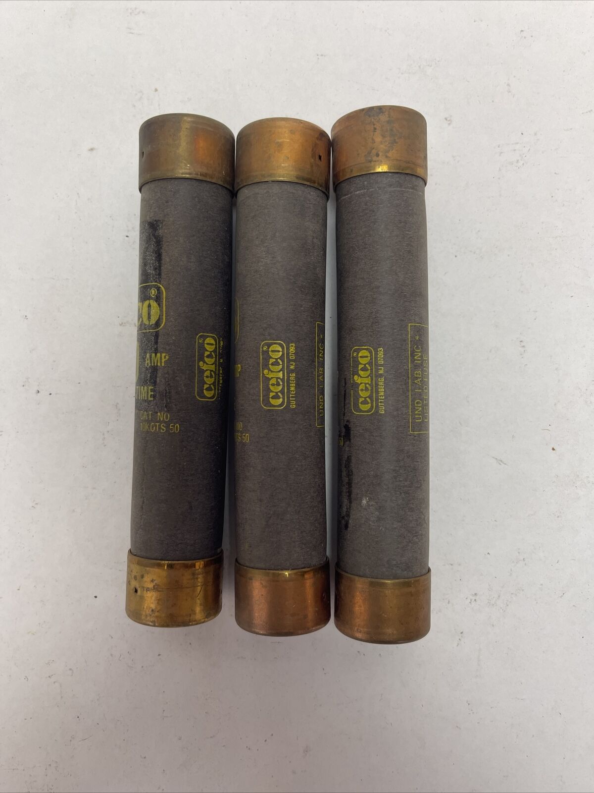 CEFCO 10KOTS50 10K ONE TIME FUSE 600VAC 50AMP CLASS H (LOT OF 3)