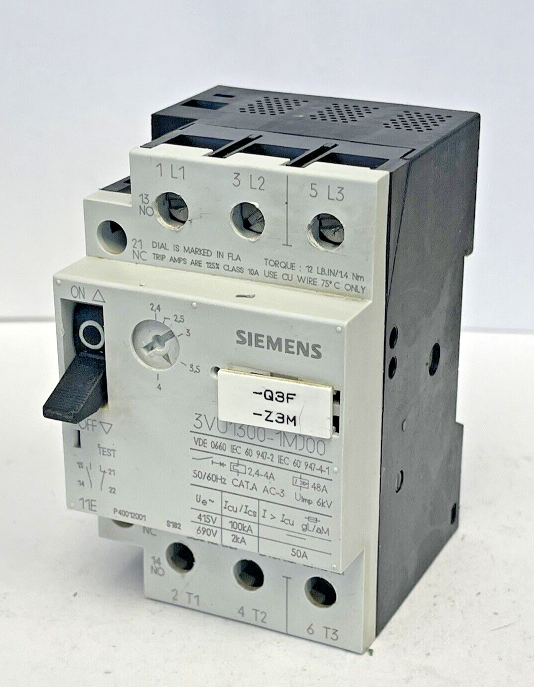 SIEMENS - 3VU1300-1MJ00 - CIRCUIT BREAKER / MOTOR PROTECTOR