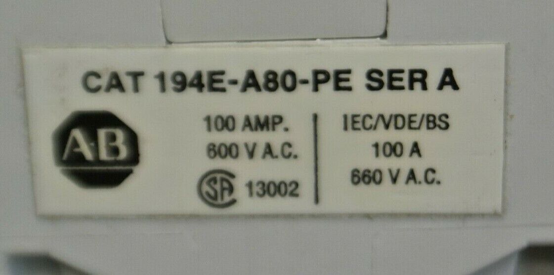 ALLEN-BRADLEY 194E-A80-PE Ser. A / GROUNDING TERMINAL 100A, 600VAC / NEW SURPLUS
