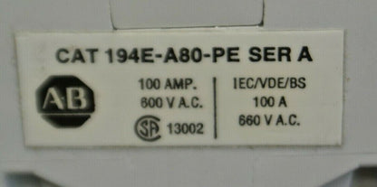 ALLEN-BRADLEY 194E-A80-PE Ser. A / GROUNDING TERMINAL 100A, 600VAC / NEW SURPLUS