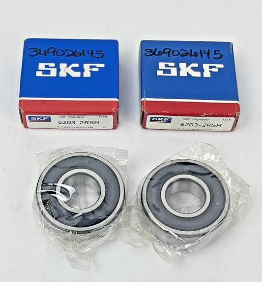 SKF - ***LOT OF 2*** - 6203-2RSH - DEEP GROOVE BALL BEARING - 17x40x12 (mm)