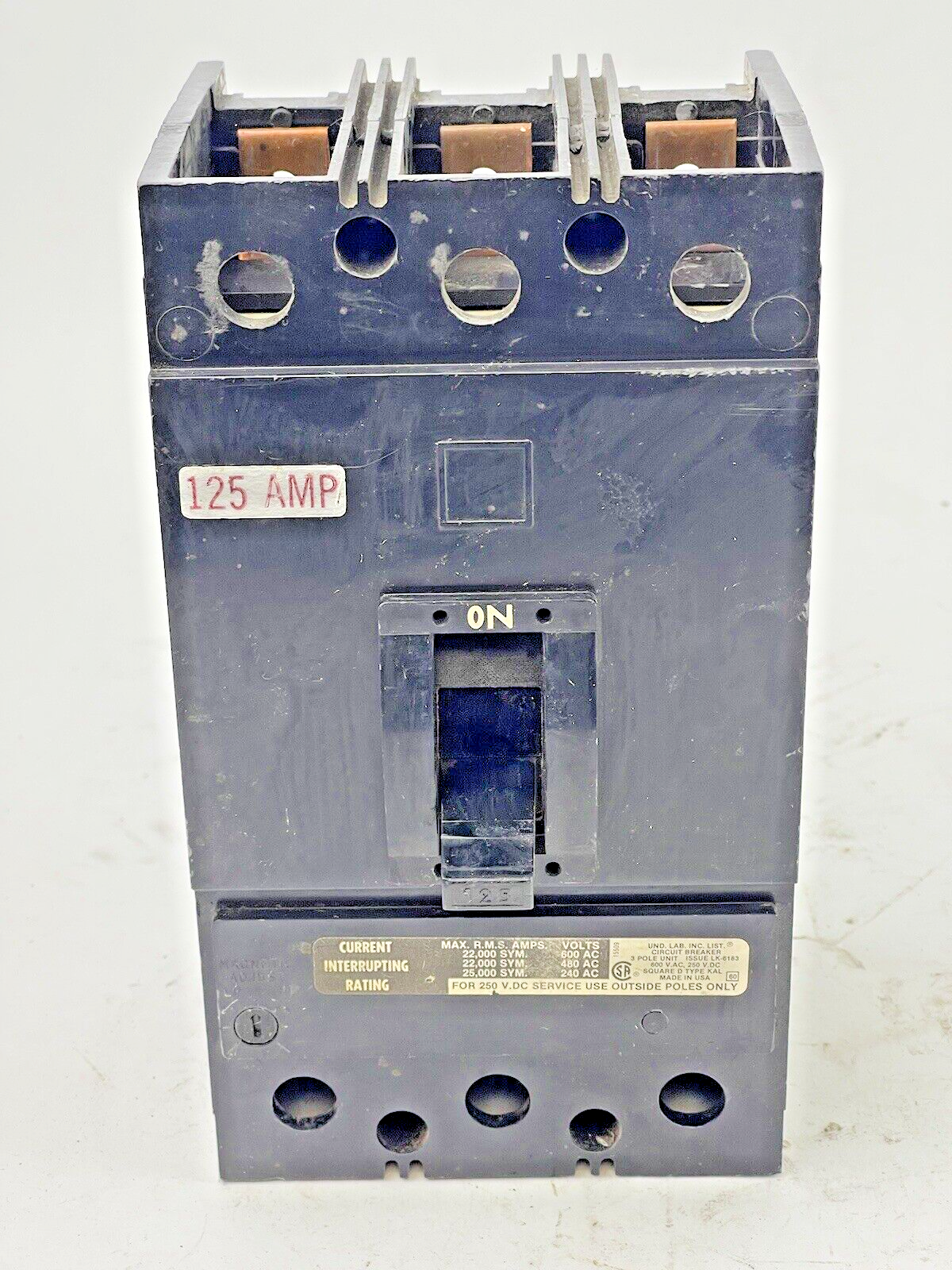 SQUARE D - KAL-36125 - CIRCUIT BREAKER - 125 AMP, 3 POLE, 600 VAC