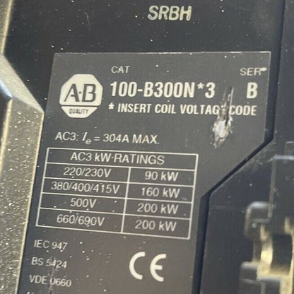 ALLEN BRADLEY 104-B250ND3 SER B REVERSING STARTER 600VAC 304A 3PH 300HP